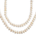 John Bead Earth's Jewels Freshwater Pearls - White, Semi-Round, 2 mm to 3 mm