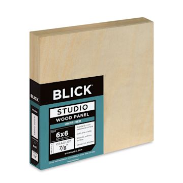 Open in modal - Blick Studio Artists' Wood Panel - Flat Cradle, 6" x 6", 7/8" Cradle