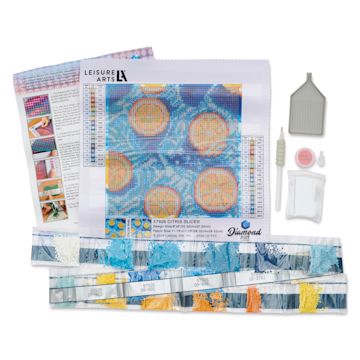 Open in modal - Leisure Arts Diamond Painting Kit - Citrus Slices, contents