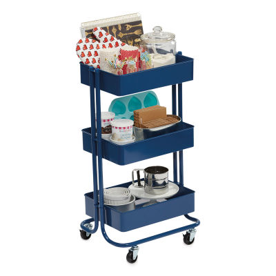 Darice 3-Tier Rolling Carts - Blue (Supplies not included)