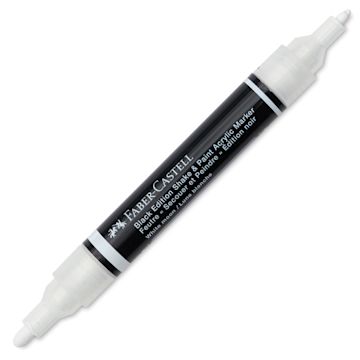 Open in modal - Faber-Castell Black Edition Twin Acrylic Marker - White, cap off