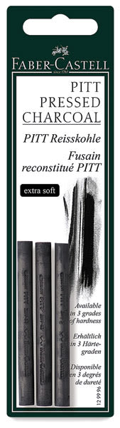 Faber Castell Pitt Compressed Charcoal Stix 3 Set - Extra Soft