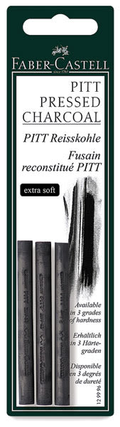Faber-Castell Pitt Compressed Charcoal Sticks - Front of Extra Soft package
