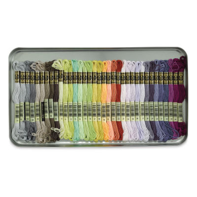 DMC Mouliné Special Collector’s Tin Embroidery Floss Set - Set of 35, Assorted Colors (Embroidery floss in tin)