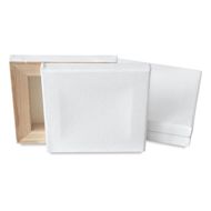 Blick Studio Mini Cotton Canvas - 3" x 3", White, Pkg of 4
