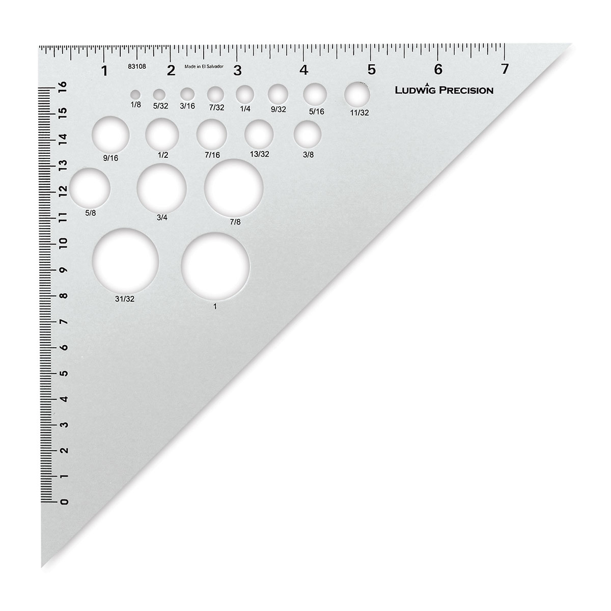 83012 Ludwig Precision 12" 30-60-90-Degree Aluminum Drafting Triangle 