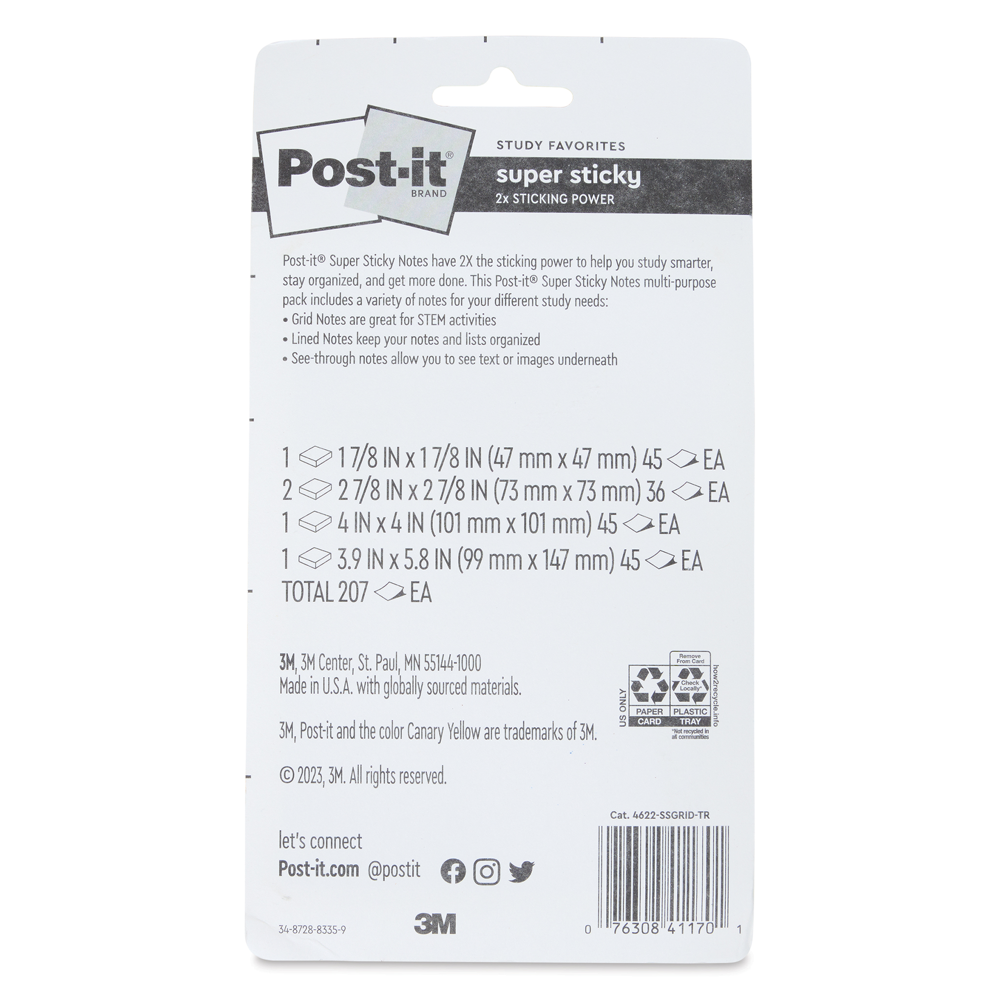Post-it Super Sticky Notes on Grid Paper 4621-2SSGRID