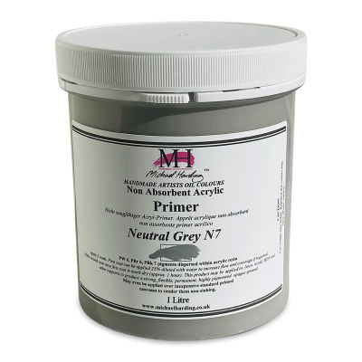 Michael Harding Non-Absorbent Acrylic Primer - Neutral Grey N7, 1 Liter, Jar