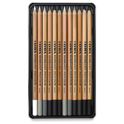 Lyra Rembrandt Polycolor Premium Oil-Based Colored Pencil Set - Assorted  Greys, Set of 12