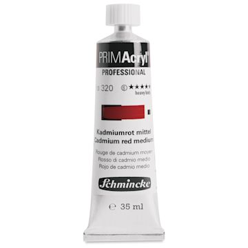 Open in modal - Schmincke Primacryl Professional Acrylic Paint - Cadmium Red Medium, 35 ml Tube