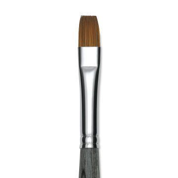 Da Vinci Colineo Synthetic Kolinsky Sable Brush - Flat, Size 8, Short Handle (close-up)
