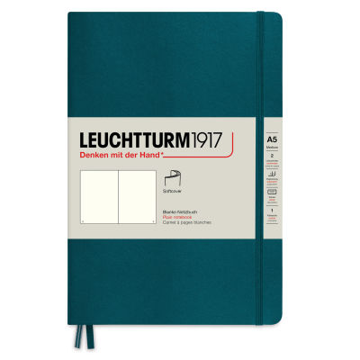 Leuchtturm1917 Blank Softcover Notebook - Pacific Green, 5-3/4" x 8-1/4"