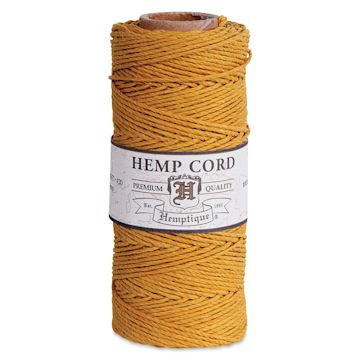 Open in modal - Hemptique Hemp Cord Spool - Gold, 1 mm x 205 ft