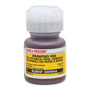 Koh-I-Noor Water-Resistant Drawing Ink - 1 oz, Burnt Sienna
