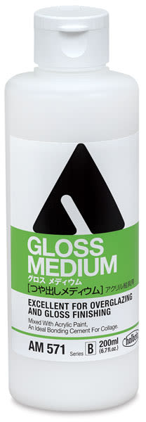 Holbein Acrylic Gloss Medium - Front of 200 ml bottle