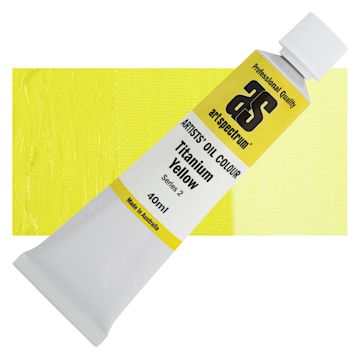 Open in modal - Art Spectrum Artists' Oil Paint - Titanium Yellow, 40 ml tube and swatch