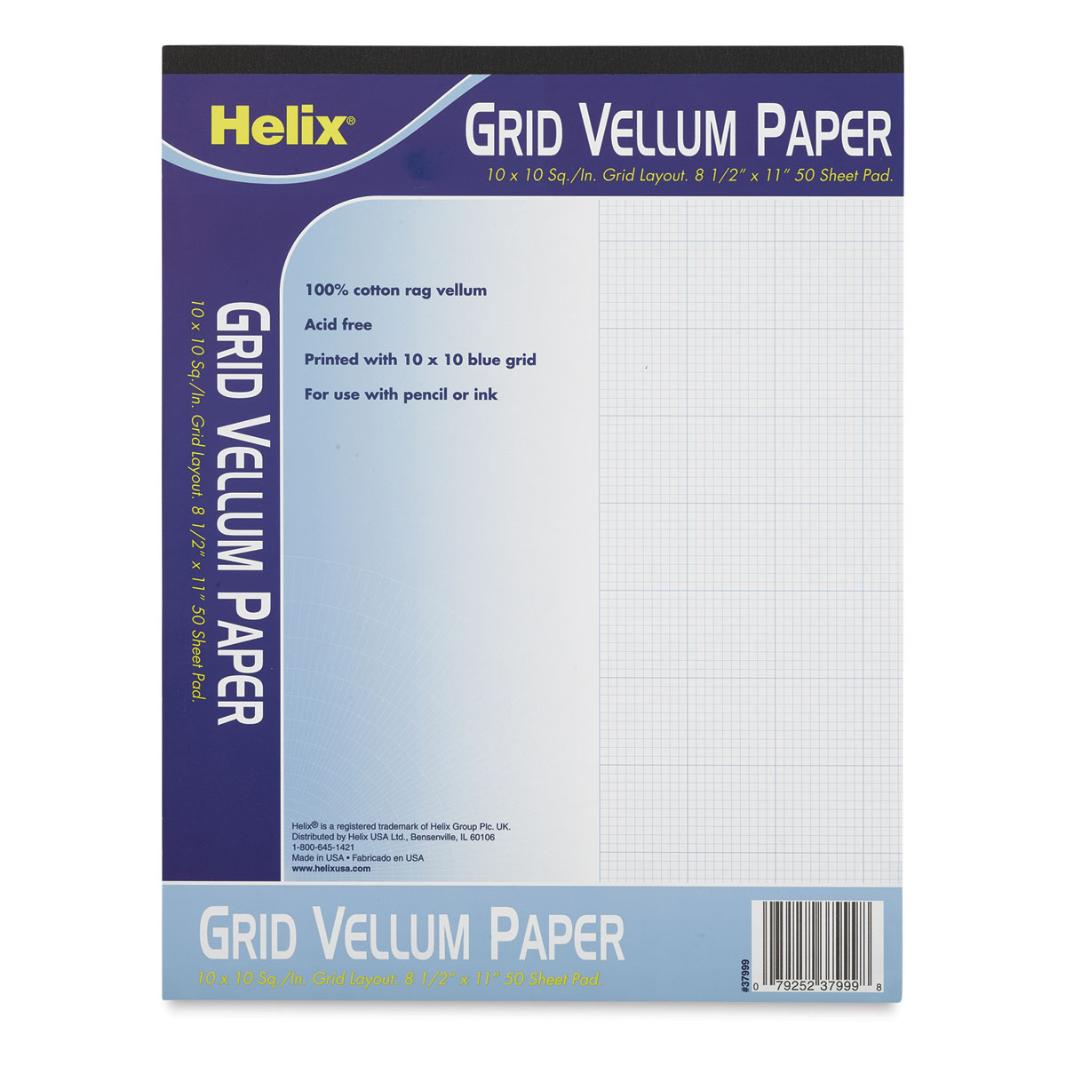 Pacific Arc Professional Cotton Rag Paper Vellum 18 Inch by 20 Yard Roll Gridded 4 x 4 White