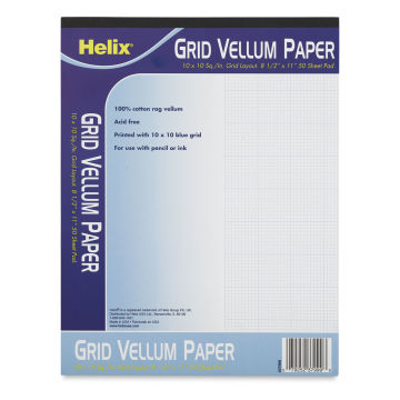 Helix Grid Vellum Paper Pad - 10 x 10, 8-1/2" x 11"