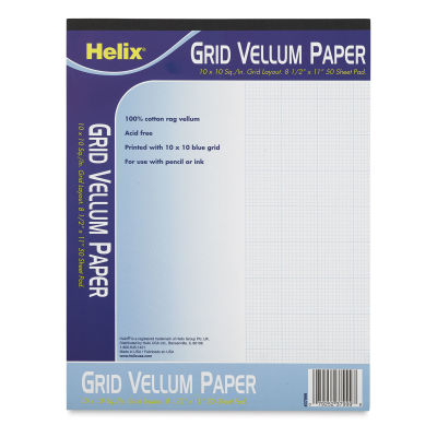 Helix Grid Vellum Paper Pad - 10 x 10, 8-1/2" x 11"