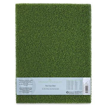 Open in modal - Schulcz Scale Model Plant Foam - Floral Green, Single, Coarse, 10 mm, 11-3/4" x 15-3/4" (front of package)