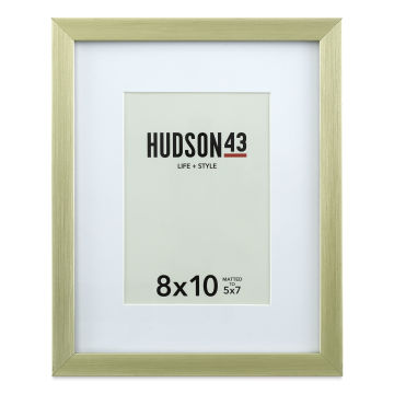 Hudson 43 Gallery Metallic Frames - Brass, 8" x 10", Easel Back (Front of frame)