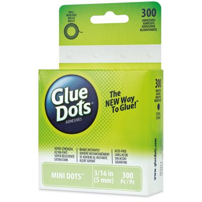 Glue Dots Mini Glue Dots - 3/16", Pkg of 300 (front of box)