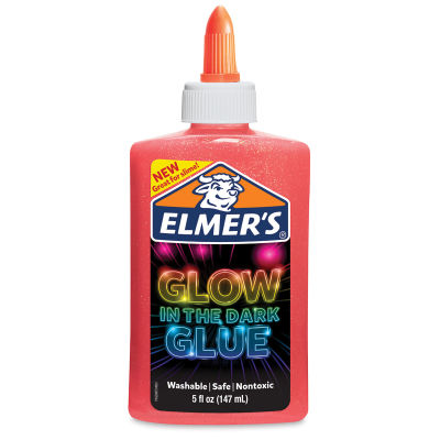 Elmer's Glow in the Dark Glue - Front of 5 oz Bottle of Pink Glue shown