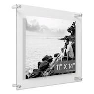 Wexel Art Double Panel Acrylic Display Frame - 15" x 18", Silver Hardware