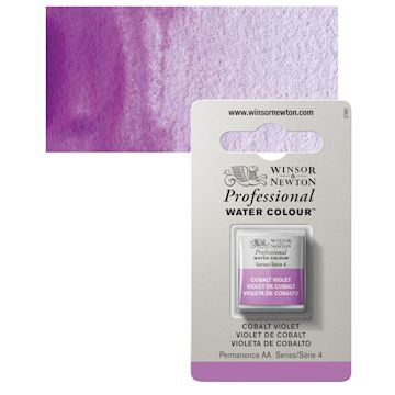 Open in modal - Winsor & Newton Professional Watercolor - Cobalt Violet, Half Pan and swatch