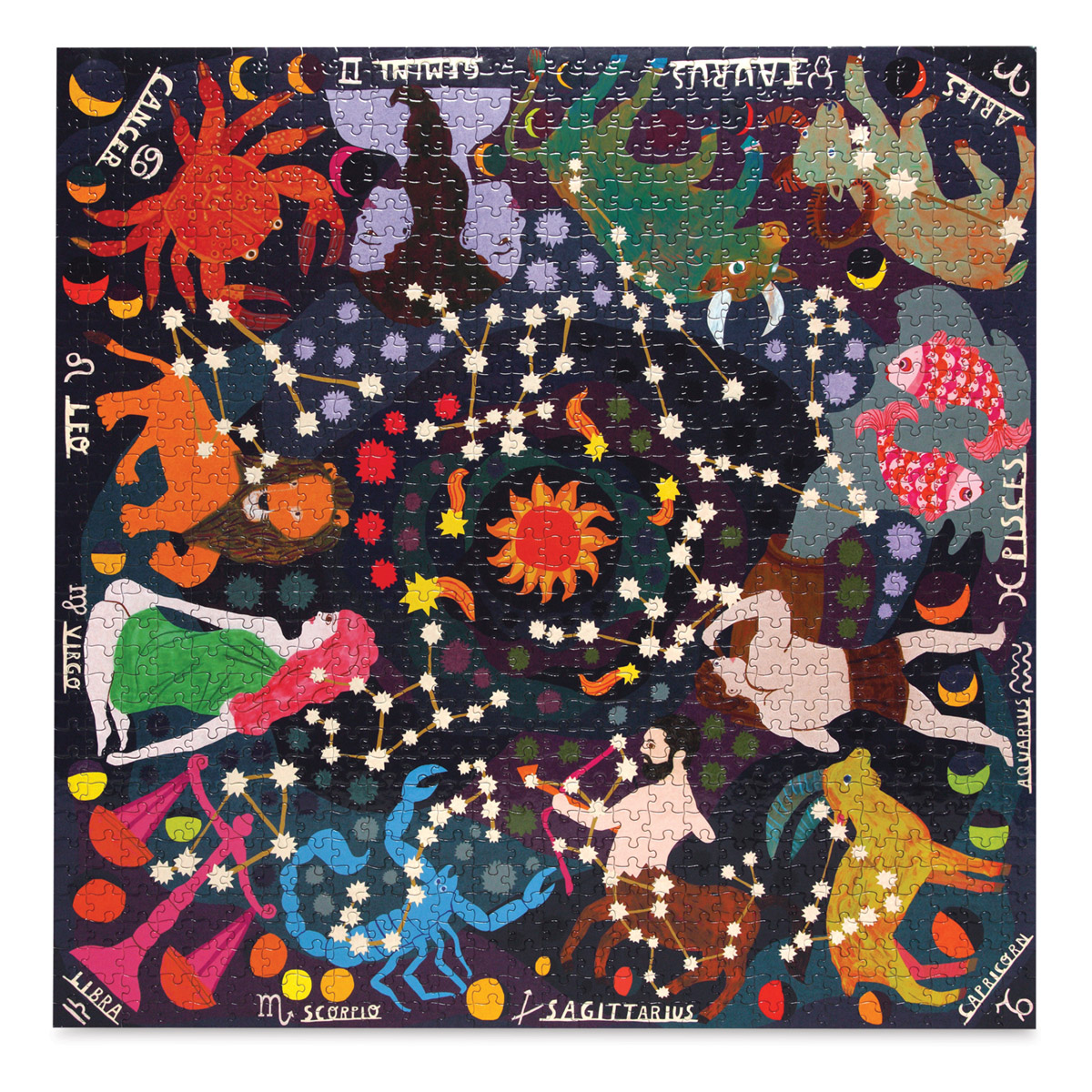 廃番品 ジグソーパズル アメリカ Zodiac 蓄光1008ピース Eeboo Zodiac Glow-in-the-Dark 1,000 Piece Puzzle | BLICK Art Materials