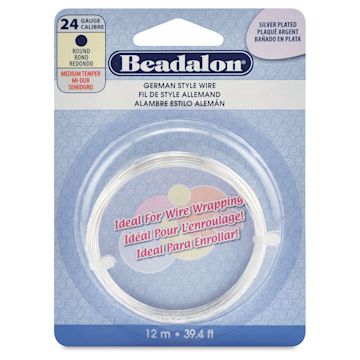 Open in modal - Beadalon German Style Wire - Silver-Plated, 24 Gauge, 0.020" x 39-2/5 ft