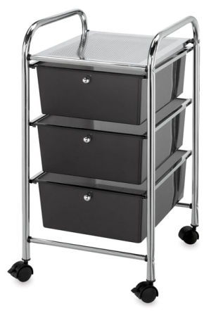 Mobile Storage Cart, 3-Drawer