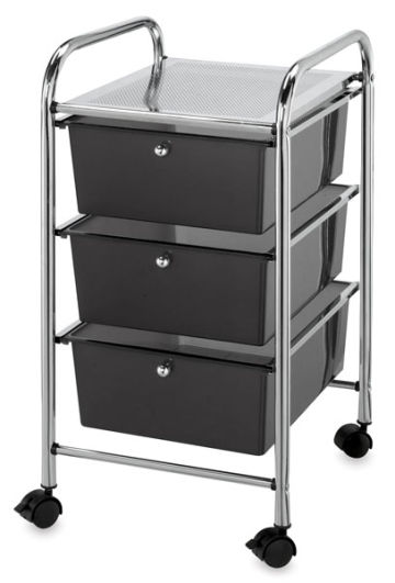 Mobile Storage Cart, 3-Drawer