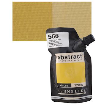 Open in modal - Sennelier Abstract Acrylic - Dark Naples Yellow, 120 ml pouch and swatch