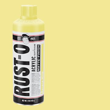 Open in modal - Rust-Oleum Rust-O Artist Acrylic Spray Paint - Banana Whip, Can and Swatch