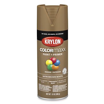 Open in modal - Krylon Colormaxx Spray Paint - Brown Boots, Satin, 12 oz