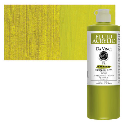 Da Vinci Fluid Acrylics - Green Gold, 16 oz bottle