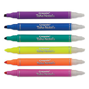 Crayola Take Note Erasable Highlighter Set (with caps off)