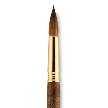 Open in modal - Escoda Reserva Kolinsky-Tajmyr Sable Brush - Pointed Round, Short Handle, Size 16 (close-up)