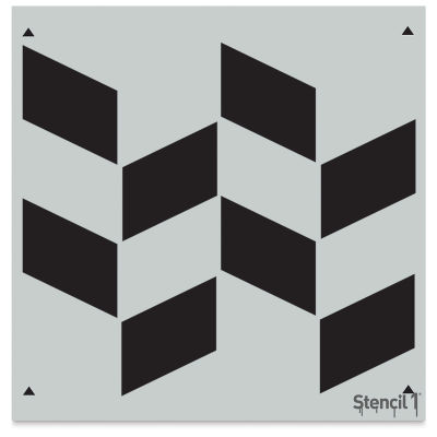 Stencil1 Stencil - Shifted Rectangles, Repeat Pattern, 11" x 11"