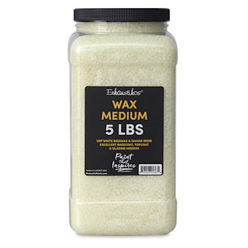 Open in modal - Enkaustikos Wax Medium - Front view of 5 lb Jar of Wax Medium