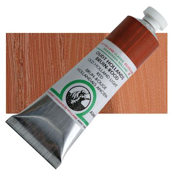 Open in modal - Old Holland Classic Oil Color - Old Holland Light Red, 40 ml tube and swatch