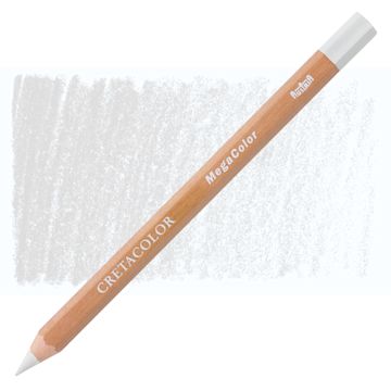 Open in modal - Cretacolor Mega Colored Pencil - Permanent White pencil and swatch