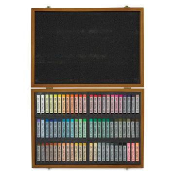 Mungyo Gallery Artists' Soft Pastels - Set of 72, Wooden Box (contents top view)