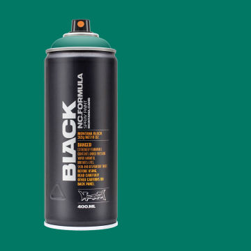 Montana Black Spray Paint - Copper Green, 400 ml can with swatch