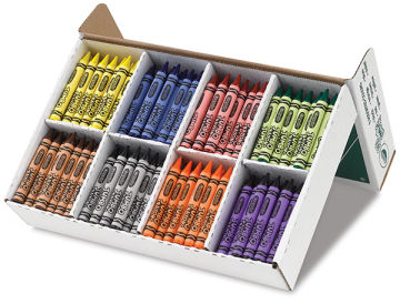 Jumbo Crayons Classpack - Open pack showing all colors in storage tray