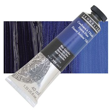 Open in modal - Sennelier Artists' Extra Fine Oil Paint - Sennelier Blue, 40 ml tube and swatch