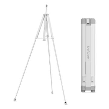 Open in modal - KraftGeek Easel - White, shown extend and compact