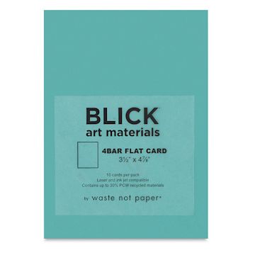Open in modal - Blick Cards and Envelopes - 4 Bar Flat Card, Pool, 3-1/2" x 4-7/8", Pkg of 10, front of packaging