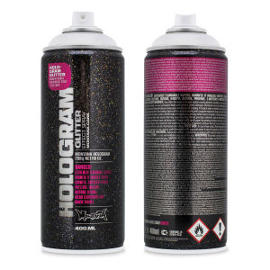 Montana Hologram Glitter Effect Spray - 11 oz (Front and back of spray can)
